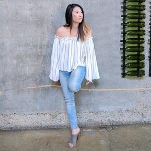Striped Off The Shoulder Top